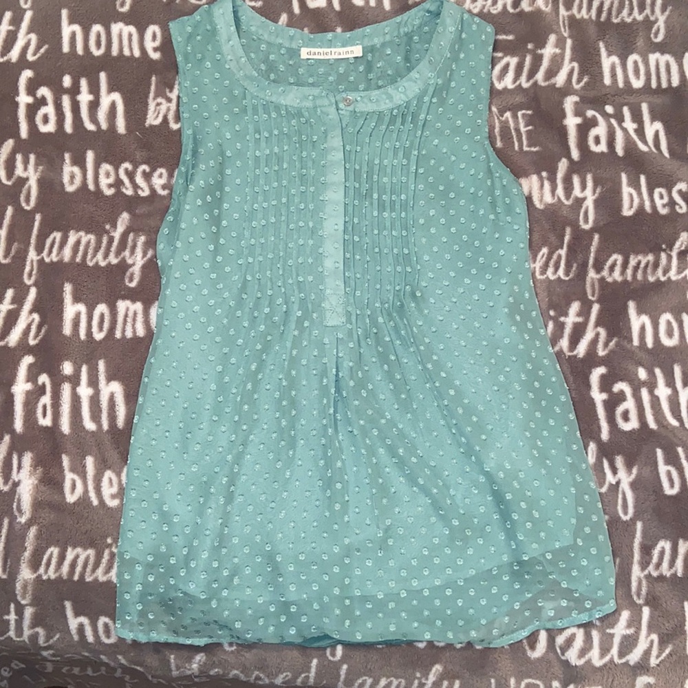 Daniel Rainn Green Blouse Tank Top, Flowy